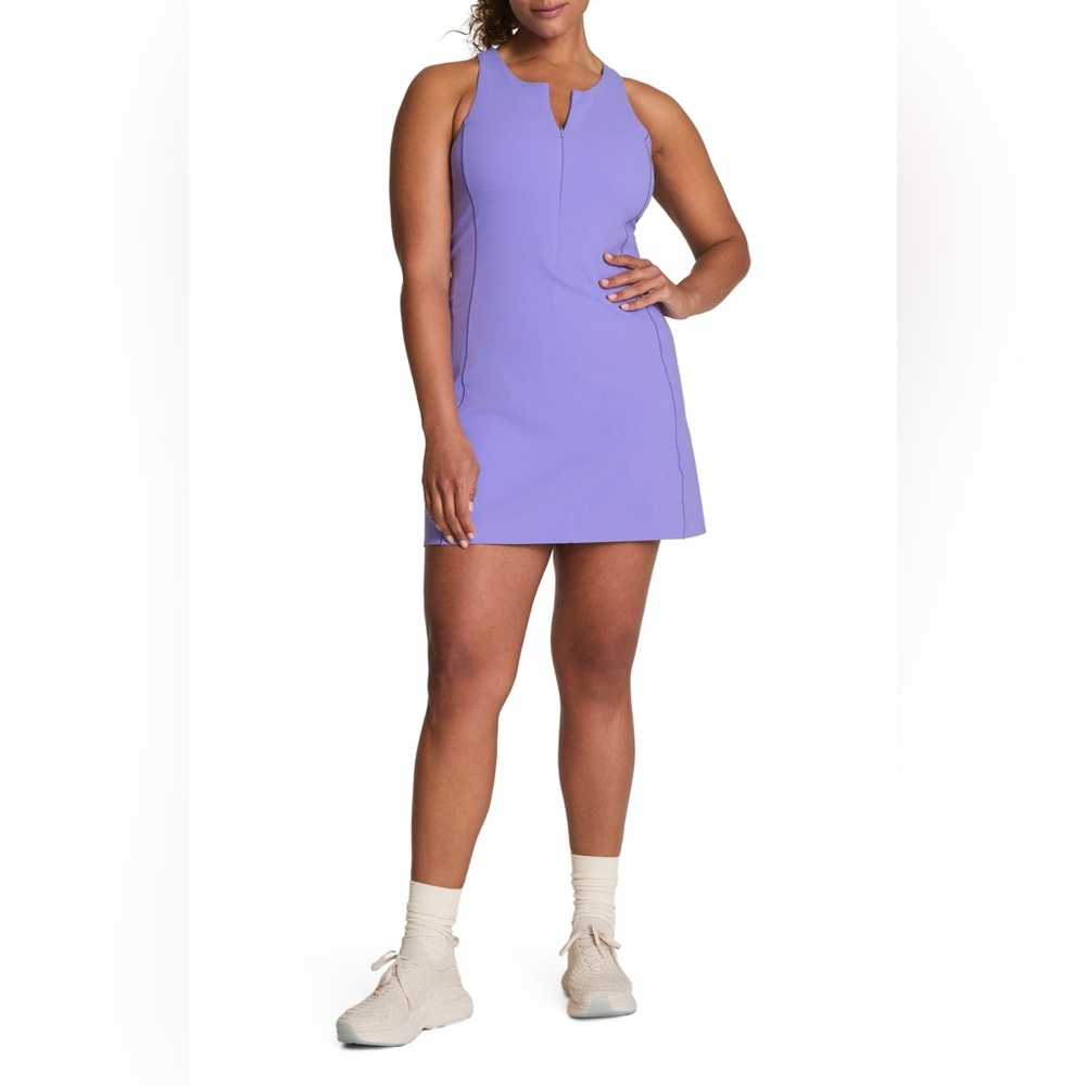 SPANXShape Get Moving Zip Front Dress in Vibrant Lilac Size Small